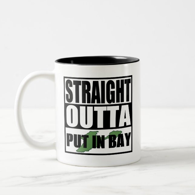 Straight Outta Put In Bay Two-Tone Coffee Mug (Left)