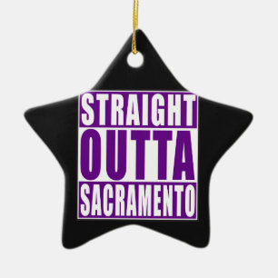 Straight Outta Sacramento Purple Ceramic Tree Decoration