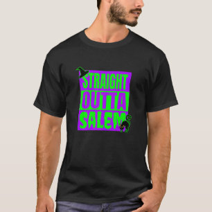 Straight Outta Salem Halloween Black Cat Witches H T-Shirt