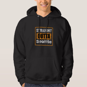 Straight Outta Seattle Washington USA Retro Distre Hoodie