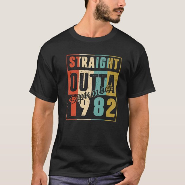 Straight Outta September 1982 Retro 38 Year Old 38 T-Shirt (Front)