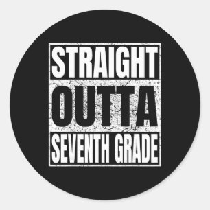 Straight Outta Seventh Grade Funny Cl 2026 Graduat Classic Round Sticker