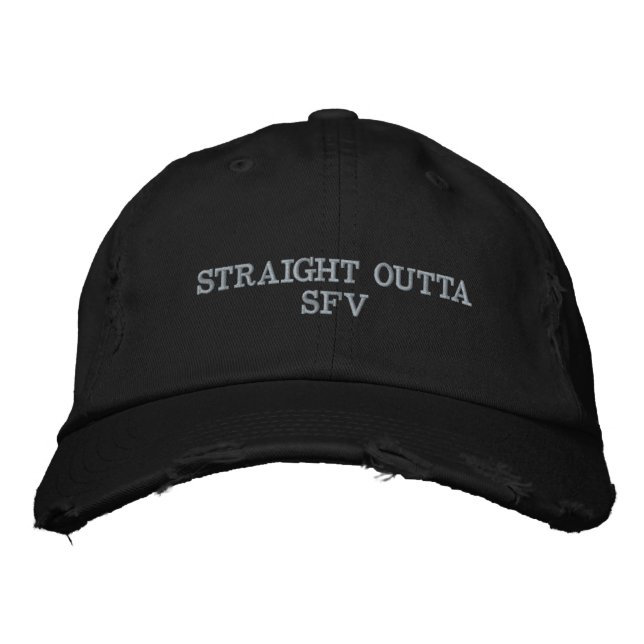 Straight outta SFV Black Baseball Cap (Front)