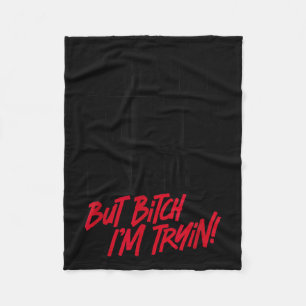 Straight Outta Shape But I'm Tryin Gym Fitness  Fleece Blanket