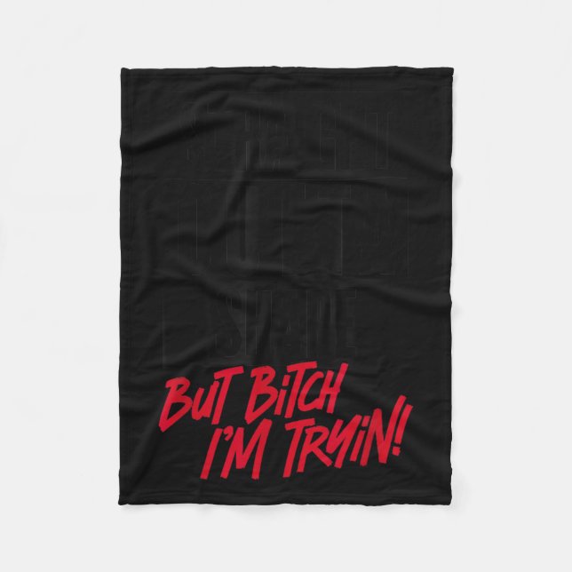 Straight Outta Shape But I'm Tryin Gym Fitness  Fleece Blanket (Front)
