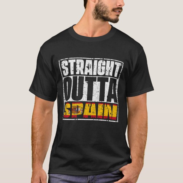 Straight Outta Spain Flag T-Shirt (Front)