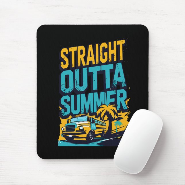 Straight Outta Summer – Retro Back-to-School Mouse Mat (With Mouse)
