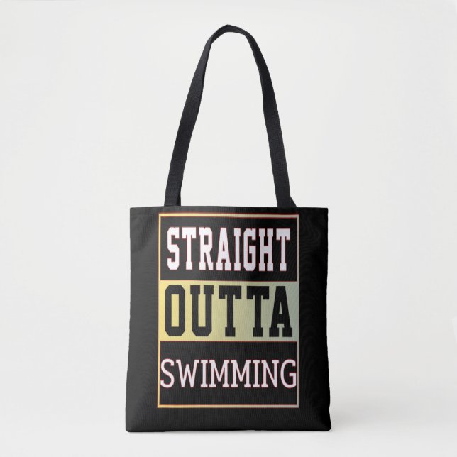 STRAIGHT OUTTA SWIMMING TOTE BAG (Front)
