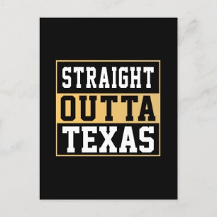 Straight outta Texas Gold and White Postcard