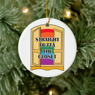 Straight Outta The Closet Ceramic Tree Decoration