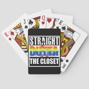 Straight outta the closet gay pride playing cards