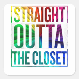 Straight Outta The Closet LGBT Gay Pride Square Sticker