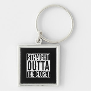 Straight Outta The Closet LGBT Gift T-Shirt Key Ring
