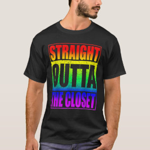 Straight Outta The Closet LGBT Pride Gif T-Shirt