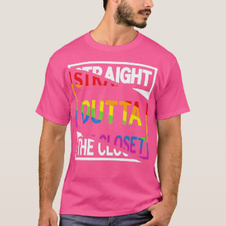 Straight Outta the Closet Proud LGB Pride Rainbow  T-Shirt