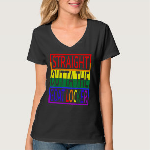 Straight Outta The Goat Locker Navy Chief Rainbow  T-Shirt