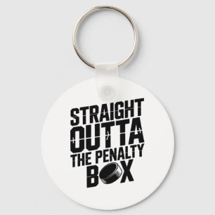 Straight Outta The Penalty Box Funny Hockey Ice Ri Key Ring