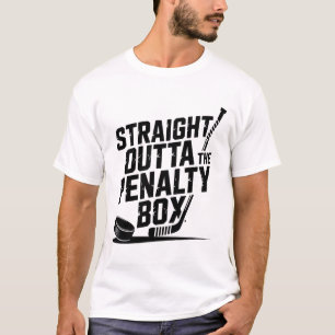 Straight Outta The Penalty Box Funny Humor Hockey  T-Shirt