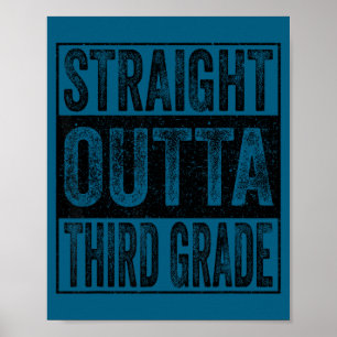 Straight outta third grade class of 2026 graduate poster