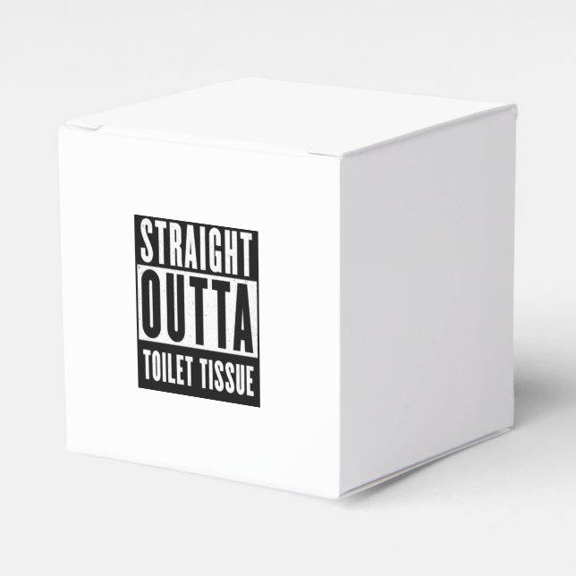 Straight Outta Toilet Tissue Funny Prepper Gifts Favour Box (Front Side)