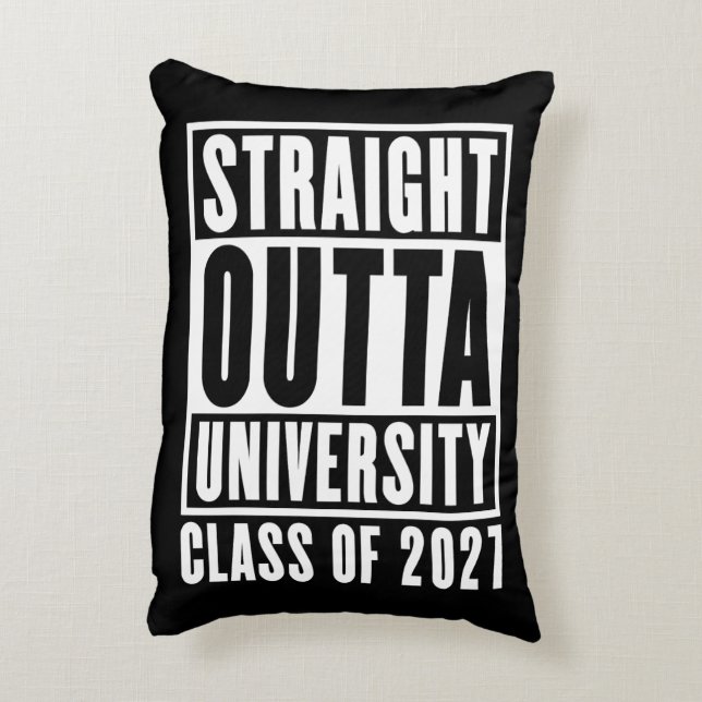 Straight Outta University Class of 2027 Decorative Cushion (Back(Vertical))