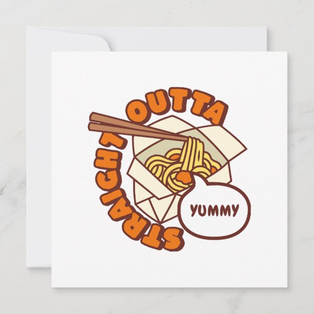 Straight Outta Yummy Ramen Noodles Invitation (Back)