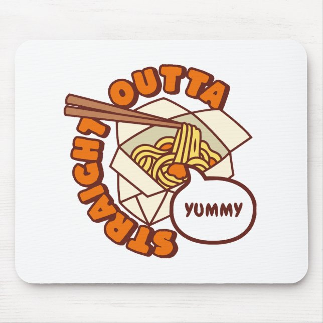 Straight Outta Yummy Ramen Noodles Mouse Mat (Front)