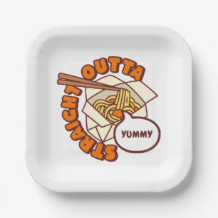 Straight Outta Yummy Ramen Noodles Paper Plate