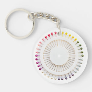 Straight pins holder key ring