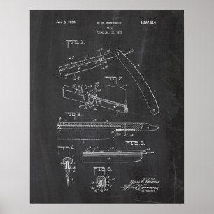 Straight Razor Patent Poster