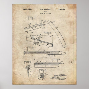 Straight Razor Patent Poster