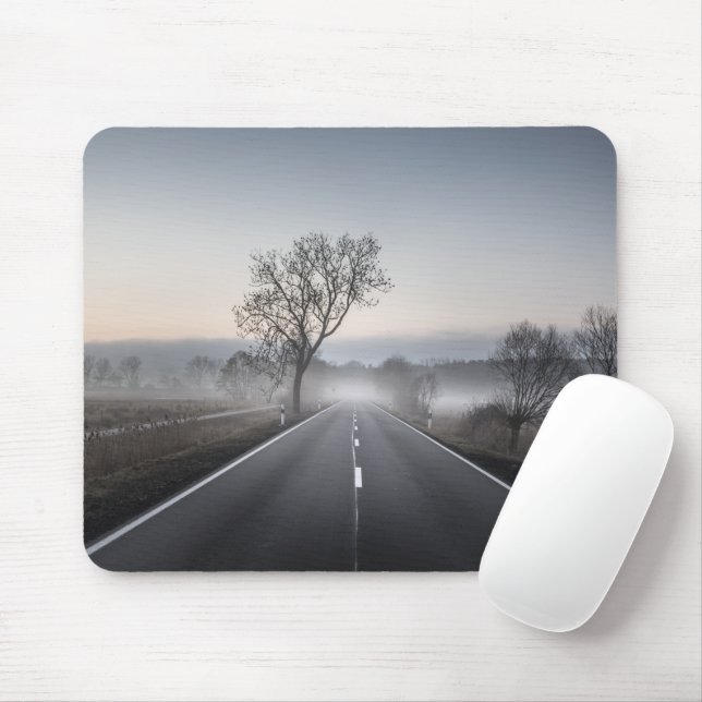 Straight scenic country road mouse mat (With Mouse)