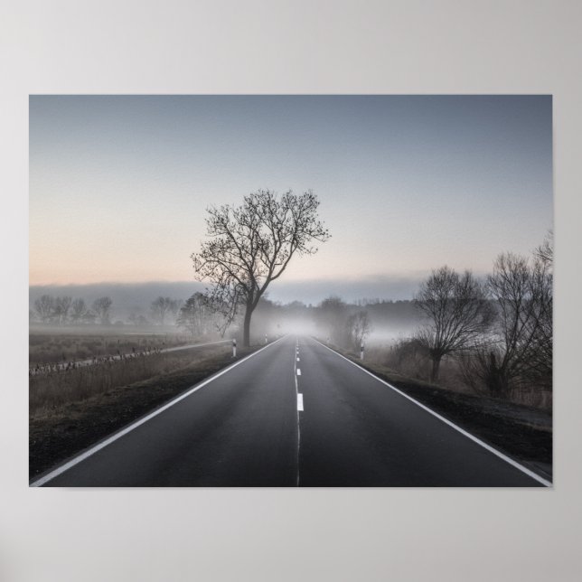 Straight scenic country road poster (Front)