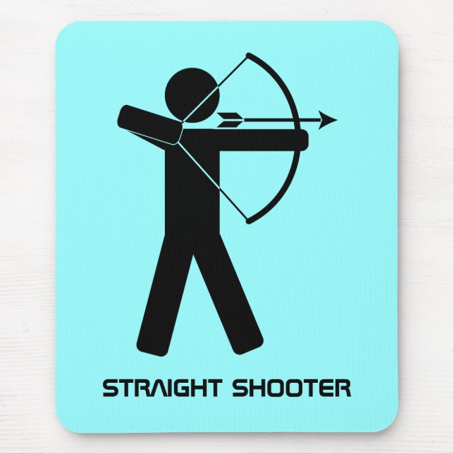 Straight Shooter mousepad aqua (Front)