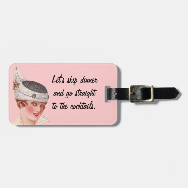 Straight to the Cocktails Luggage Tag (Front Horizontal)