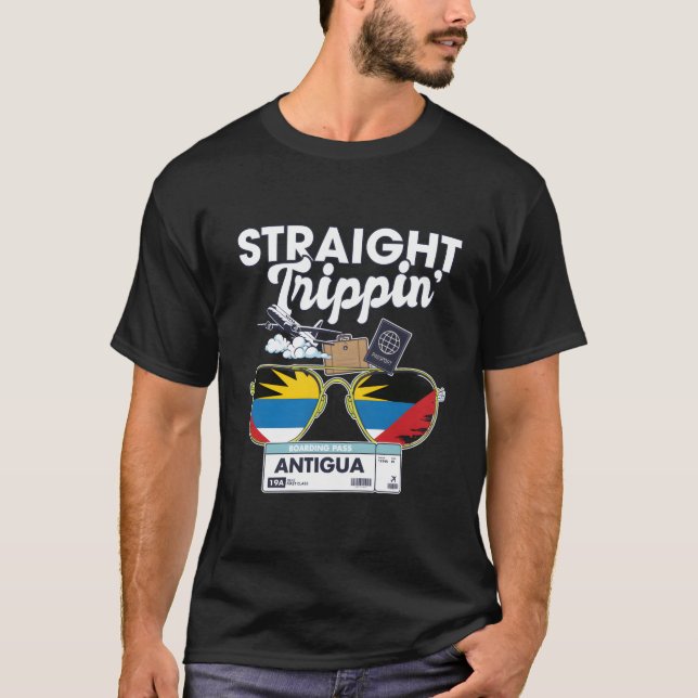 Straight Trippin' Antigua Vacation Tour Travel Tri T-Shirt (Front)