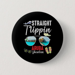 Straight Trippin Aru Trip 2025 Beach Summer Vacati 6 Cm Round Badge