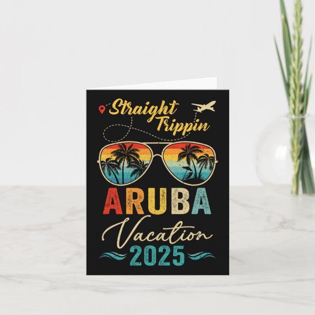 Straight Trippin Aruba 2025 Family Summer Vacation Card (Front)