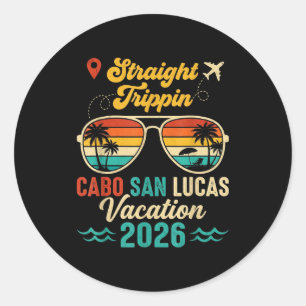 Straight trippin cabo san lucas 2026 family summer classic round sticker