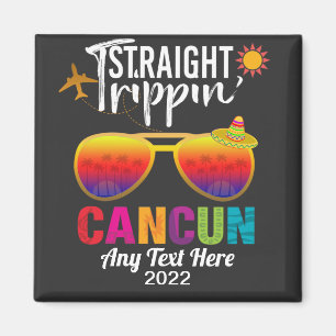 Straight Trippin Cancun Mexico Travel Vacation T-S Magnet