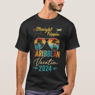 Straight Trippin Caribbean 2024 Family Summer Vaca T-Shirt