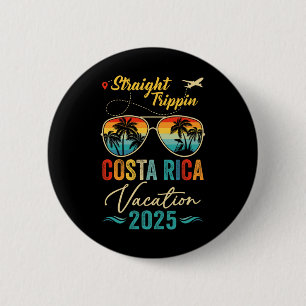 Straight Trippin Costa Rica 2025 Family Summer Vac 6 Cm Round Badge