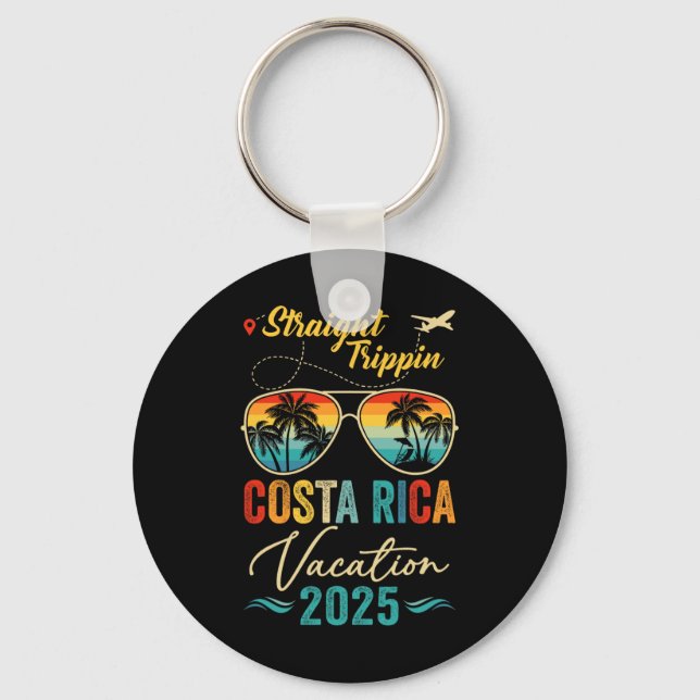 Straight Trippin Costa Rica 2025 Family Summer Vac Key Ring (Front)