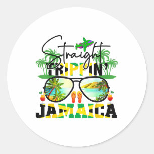 Straight Trippin' Jamaica Vacation 2025 Birthday F Classic Round Sticker