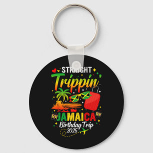 Straight Trippin' Jamaica Vacation 2025 Birthday F Key Ring