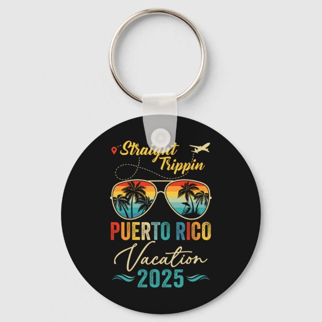 Straight Trippin Puerto Rico 2025 Family Summer Va Key Ring (Front)
