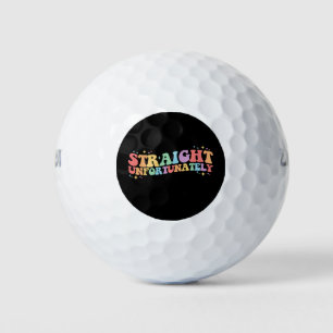 Straight Unfortunately Groovy LGBTQ Gay Lesbian Golf Balls