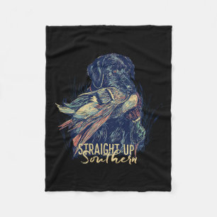 Straight Up Dog Hunting Duck Southern Men's Huntin Fleece Blanket