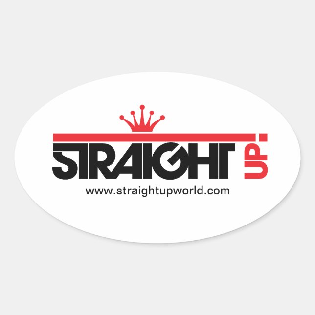 Straight Up! Oval Sticker (Front)