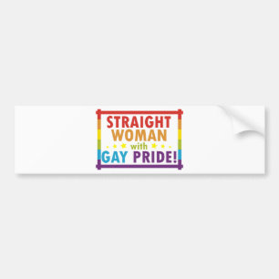 Straight Woman with Gay Pride Bumper Sticker